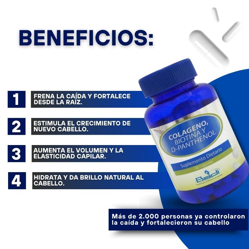 Tratamiento contra la caída 3 en 1 + Biotina y Colágeno